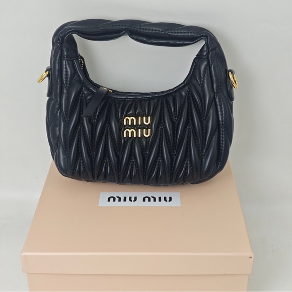 Miu Miu Black Quilted Shoulder Bag - Picture 2 of 6
